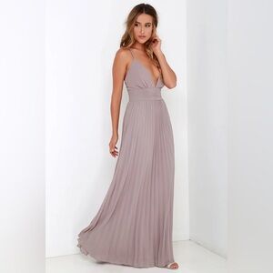 Lulu’s Depths of My Love Taupe Maxi Dress